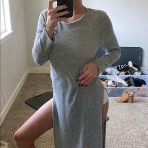 Slit long sleeve top